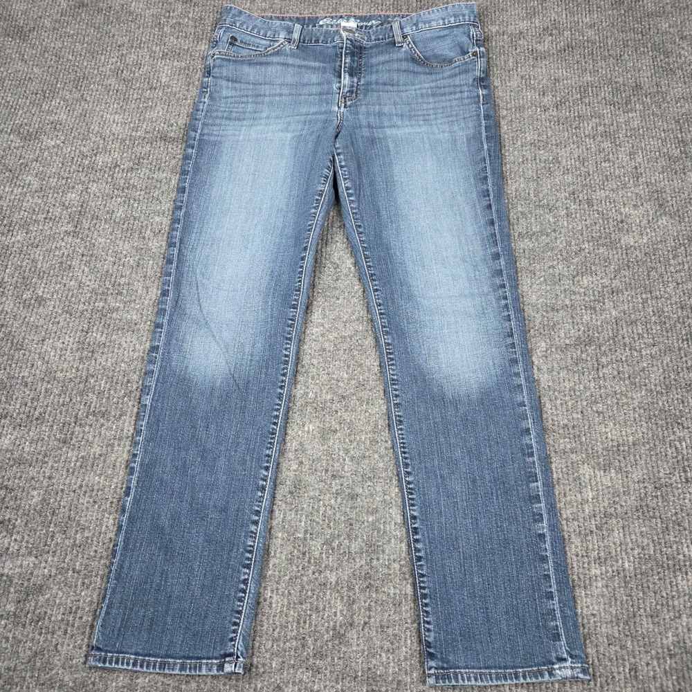 Eddie Bauer Womens Jeans Size 10 Blue Denim Bootcut Stretch Made in Mexico‎